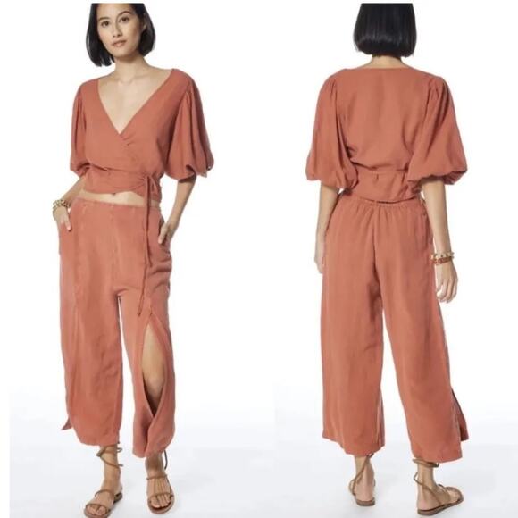 Young Fabulous & Broke YFB NWT Split Leg Cove Pant Size Medium M Orange - Picture 12 of 12